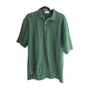 Culwell & Son Green Lo-Hi Hem Short Sleeve Casual Polo Shirt Men's Size Medium